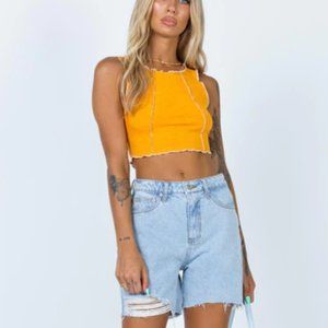 NWT Princess Polly Maggie Denim Jean Shorts High Rise Cut Off sz 6